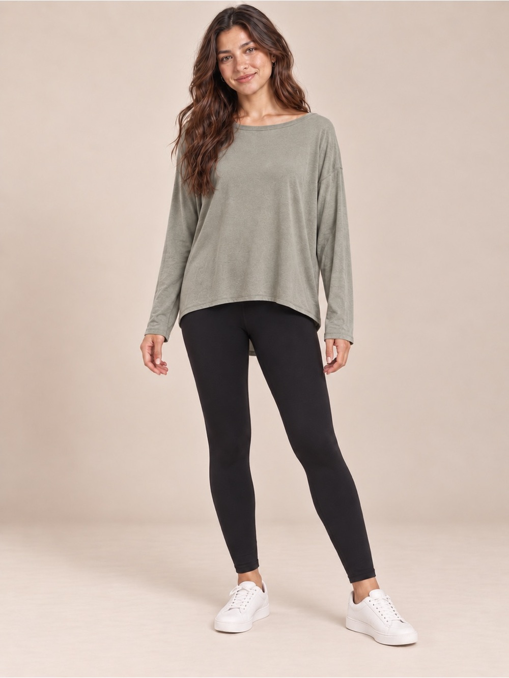 Lululemon Back in Action Long Sleeve Oversized Top Green Gray L Estimated